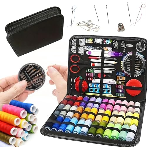 Nähset 229-teilig mit Garn, Nadeln & Zubehör im Etui – Reise-Nähset für Haushalt, Kleidung Reparatur & DIY – für Anfänger, Einsteiger & unterwegs