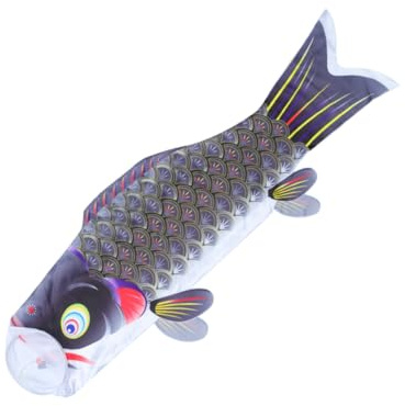 IWOWHERO Bandiera a Forma di Carpa Giapponese in Materiale Satinato Nero 15 M Decorazione Esterna per Festa delle Barche Drago e Sfondo Fotografico per Eventi