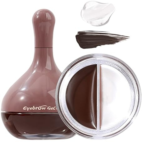 Pruojhw Mascara à Sourcils,2-en-1 Teinté Résistant à l'Eau Tenue Longue Durée,Gel Fixateur Léger pour Sourcils | Pour Femmes Débutantes Soirée Voyage Fête Travail Mariage