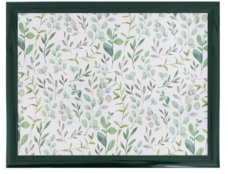 Eucalyptus Lap Tray with Bean Bag Cushion - Large Padded Tray with Cushion for Kids Adults - Multipurpose, Suitable for Food, Work, Art, Crafts, Studies, TV, Sofa, Bed - 43cm x 33cm