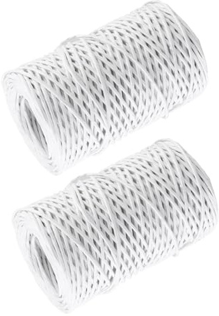 ABOOFAN 2 Rollen Weißer Floristendraht aus Eisen mit Papierummanteltem 1mm Draht 50m Länge für Gartenbinden und Blumenarrangements im Floristikbereich