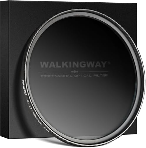 Walking Way Filtre GND16 Doux, 55mm Filtre d'Objectif à Gradient ND pour Appareil Photo, Exposition Équilibrée pour la Photographie de Paysage et en Extérieur