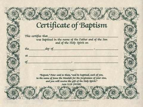 Certificate Baptism W/Romans 6: 3 – 4 (Parchment) (Pkg-6) by B & H Publishing Group