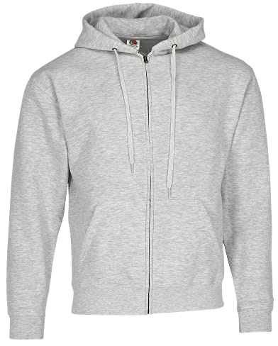 Fruit of the Loom Men's Zip Front Premium Hooded Sweat Jacket, Heather Grey, X-Large