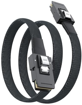 10Gtek [2 Pack 6G Internal Mini SAS SFF-8087 to SFF-8087 Cable, 100-Ohms, 1-m(3.3ft)