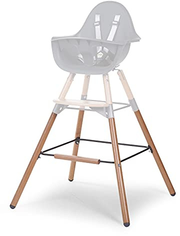 BEABA, Extra Long Leg Set for Evolu 2 Baby High Chair, adapts to a 90cm high kitchen island or bar, Footrest, Beechwood, Easy to assemble, Colour Charcoal