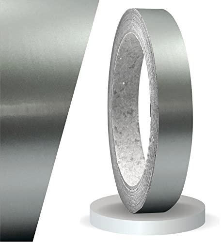 siviwonder Zierstreifen Silber metallic Glanz in in 15 mm Breite und 10 m Länge für Auto Boot Jetski Modellbau Klebeband Dekorstreifen
