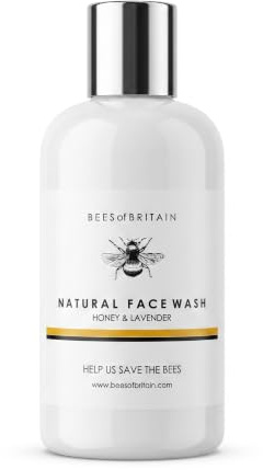99% Naturale GEL SAPONE VISO - MIELE & LAVANDA - 250 ml di BEES of BRITAIN. Senza Solfati, Senza Parabeni. pH 5.5 Pelli Sensibili. Diamo il 5% dei Profitti per Aiutare a Salvare le Api e Pollinatori