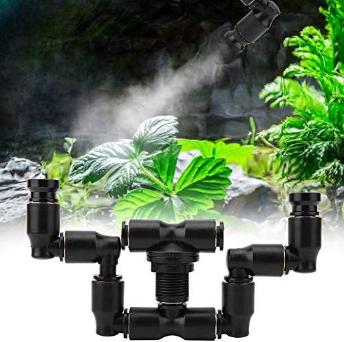 Reptilien Terrariendüse, Reptilien Nebel Sprinkler 360 ° Verstellbare Doppelkopf Mini Sprühdüse für Aquarium System Connect 1/4 '' Wanne