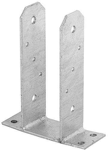 ADGO Base Post Vite per Base Palo Ancoraggio TT Staffa da 70 mm, Manica di Supporto, per Calcestruzzo, Recinzioni, Gazebo, Garage, Capannoni, Lamiera di Metallo Anticorrosione Galvanizzata Argento