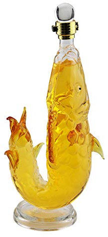 MQQ Carafe À Vin 500 Ml, Forme De Modélisation Arowana Set De Vin De Vin En Verre De Vin, Carafe De Vin Rouge Personnalisé, En Verre Cristal Sans Plomb À La Main, Cadeau De Vin De Bouteille De Vin