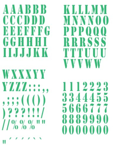 generisch Alphabet ABC Buchstaben Zahlen Aufkleber Set Klebebuchstaben 309/2 (2 cm hoch, grün Glanz)