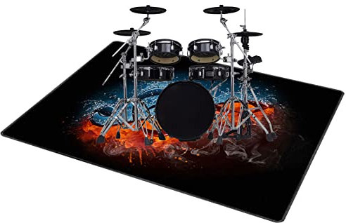 QQDD Drum-Teppich Schlagzeugteppich Schallschutz Teppich rutschfeste Teppiche Trommel Matte für E Drum Schlagzeug Elektronisch Snare Teppich Snare Drum Musikinstrumente Drum Matte (80CM - 200CM)
