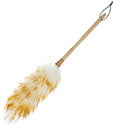 Lzxruier Plumero Tuster de Plumas Herramientas de Limpieza antiestáticas adecuadas for el Hotel Home Hotel Bed Office Car Ropa Suave Colector de Polvo con Mango Largo de Madera Plumero Atrapapolvo