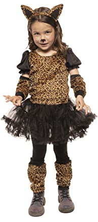Rubies Costume Leopardo Tutu per ragazze, vestito con tutu e coda, diadema, guanti, scaldamuscoli e collant, originale, ideale per Halloween, Natale, carnevale e compleanno.