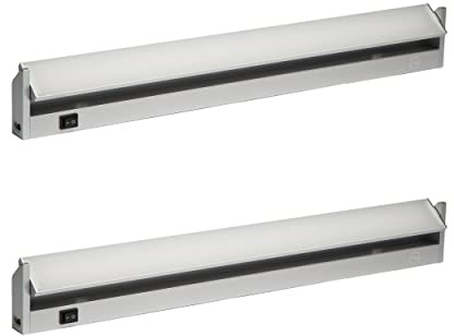 Oktaplex 2er Set Rota Aluminium Unterbauleuchte Küche 60 cm schwenkbar | LED 4000K Neutralweiß 800lm mit Schalter 10W Unterschrankbeleuchtung 230V Lichtleiste