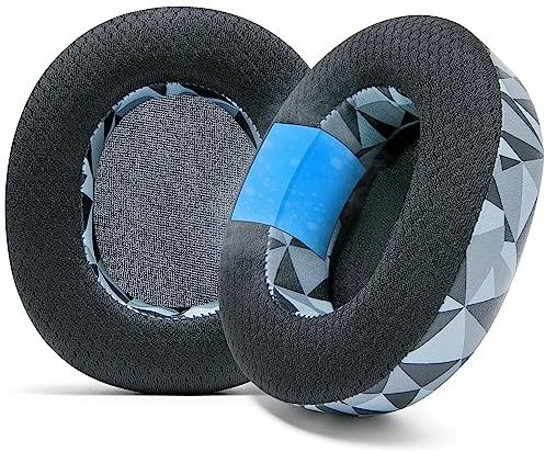 WC Freeze Nova Pro Wireless – Kühlende Gel-Ohrpolster für Arctis Nova Pro Wireless & Nova Elite (passt Nicht auf andere Modelle), von Wicked Cushions, extra dick und bequem | Geo Grey