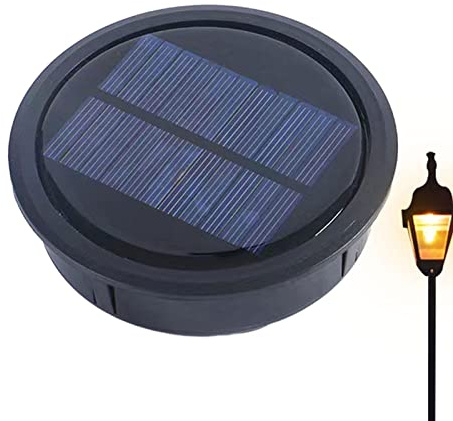 Solar Lantern Light Replacement Top, Solar Panel Light Parts, Solar Panel Lantern Lid Round Solar Lights Replacement Part, Waterproof and Automatically On/Off, High-Efficiency, for Walkway, Patio