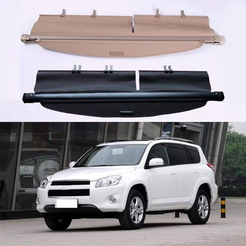ZUMAHA Auto Einziehbarer Laderaumabdeckung Kofferraum Cargo Cover für Toyota RAV4 RAV-4 2006-2012 Kofferraumabdeckung Rollo Schutz Innere Zubehör,Blackstyle