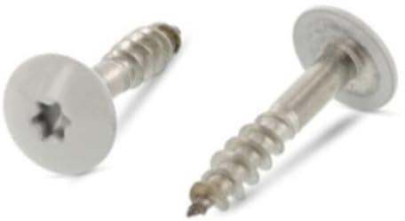 Trespo Wood Screws 4.8 x 25 Pack of 25 Stainless Steel A2 / V2A - Round-Headed Wood Screws with Hexalobular Socket - Rustproof - Powder Coated RAL 7038 Agate Grey