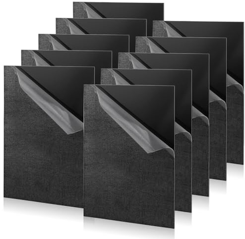 DBREAKS 10 Stück Schwarz Acrylglas Platte, 210x297x2mm Acrylplatten, Acrylglasplatten Acrylscheiben mit Schutzfolie, Laserschneidbar Acryl Kunststoffplatte für Schilder, DIY, Display, Malerei