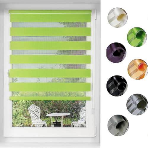 Thermo Rollo Verdunklungsrollo 45 x 160 cm Sonnen-, Sicht-Schutz usw. Rollo Klemmrollo Thermo Rollo Klemmfix, mit Bohren Klemmfix für Fenster und Tür, Grün