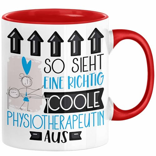 Physiotherapeutin Geschenk Tasse Lustig Geschenkidee für Physiotherapeutin Geburtstag So Sieht Eine Richtig Coole Physiotherapeutin Aus Frauen Spruch (Rot)