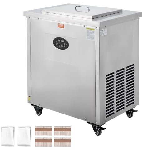VEVOR Machine à sucettes glacées commerciale, ensemble de moule simple, machine de fabrication de popsicle 40 pièces, machine à glace en acier inoxydable, pour bar, cafés, magasin de thé au lait