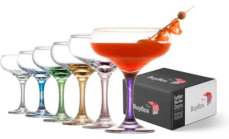 the mask el turko Colored Champagne Cocktail Glasses Set of 6, Elegant Coupe Cocktail Glasses, Colorful Martini Glasses, Long Stem Glassware