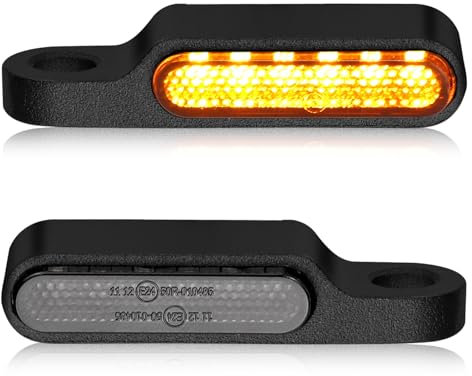 Justech 2er 6LED Motorrad-Blinker Vorne Frontblinker Aluminiumlegierung Gehäuse Universal 12V Mini Motorrad LED Blinker Microblinker Miniblinker IP67 Blinkerleuchte für 8mm Schraube mit E24