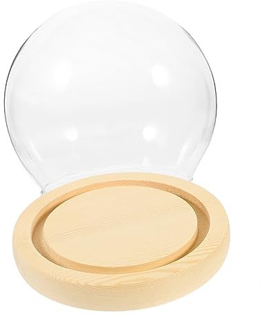 GALPADA Elegant Glass Domes Stand Base Flower Decor Display Cover for Terrarium