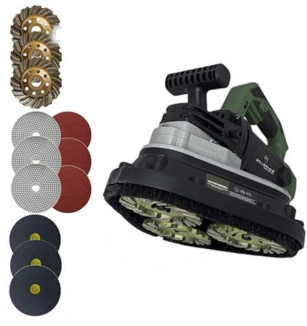 Zollernalb Piranha ZP2400PRO - Fresatrice per calcestruzzo, 3 x 100 mm, smerigliatrice per calcestruzzo, 2400 Watt High Power