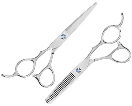 Healvian Ciseaux De Coupe De Cheveux Lefty Pour Gauchers 2 Pièces 15 Cm Acier Inoxydable Lame Plate Et Dentelée Professionnels Usage Salon Coiffure Et Domicile