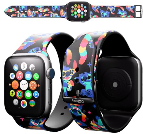 Disney Lilo and Stitch Stuff Wristband For Apple Watch Band Series 9/8/7/6/5/4/3/2/1/SE 38MM, 40MM, 41MM | Lilo and Stitch Gifts for Women, and All Fans | Replacement Apple Watch Compatible Bands For
