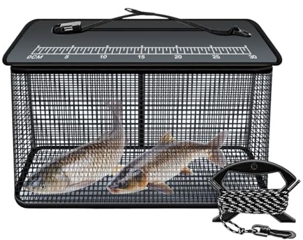 Ahuuen Panier Flottant pour Poissons | Panier Filet Réfléchissant pour Capture Vivante,Piège De Stockage Renforcé pour Prises Vivantes en Eau Douce Et Salée sur
