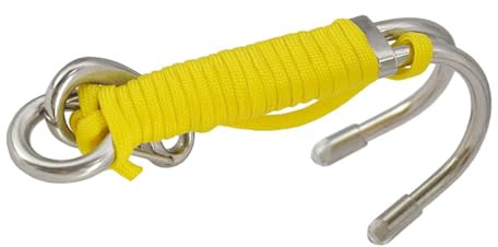 Gancho de doble cabeza de acero inoxidable duradero para actividades de pesca, mosquetón de escalada al aire libre