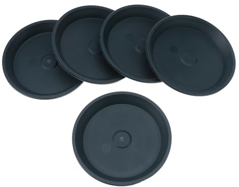 POPETPOP 5 Pezzi Sottovasi Piante Rotondi in Plastica Spessa Vassoi per Fioriere Resistenti con Drenaggio Sottopiatti per Bonsai e Vasi da Interno ed Esterno Verde