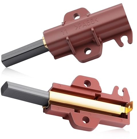 Juego de 2 Escobillas de Carbón para Motor Eléctrico de Lavadora C00196539. Compatible con S-a-m.sun.g P1443, P1447, WFB1467NUV y H.o.t-poin.t BWD12, BWM12 y HVL200UK