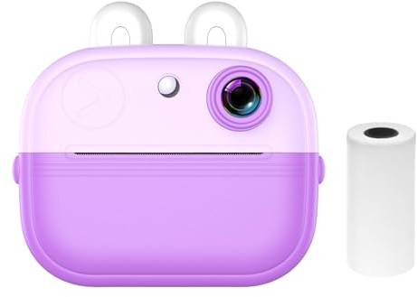 Macchina fotografica Stampante Termica Istantanea con Schermo da 2 0 Pollice 48MP Supporto Posteriore Timer Video Stampa Inkless Bambino Giocattolo di Apprendimento