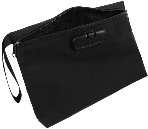 BETOOKY Abschließbare Dokumententasche A4 mit Zahlenschloss Spritzwassergeschützte Tasche aus Strapazierfähigem Material für Herren Clutch Bargeld und Tablet bei Geschäftsreisen