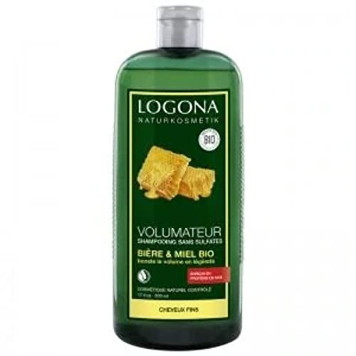 Logona - Champú de miel y cerveza para potenciar el volumen, 500 ml