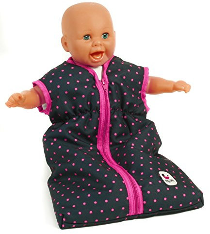 Bayer Chic 2000 792 12 - Puppen-Schlafsack, Dots, blau/pink