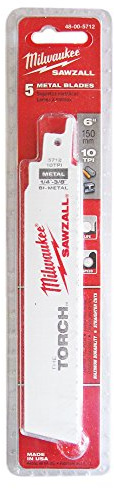 Milwaukee Sabre Saw Blade 6 10D -Metal Torch 5Pcs 48-00-5712