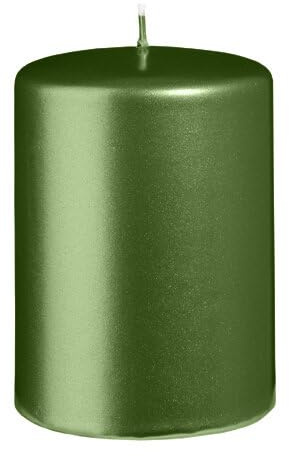 Stumpenkerzen Metallic Matt Dunkelgrün 100 x Ø 70 mm, 6 Stück