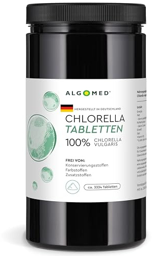 Algomed ® Chlorella Tabletten aus Deutschland - ca. 3334 Premium Chlorella Presslinge - 100% rein, ohne Zusätze - laborgeprüft, kontrolliert & vegan - (1 x 1 kg)