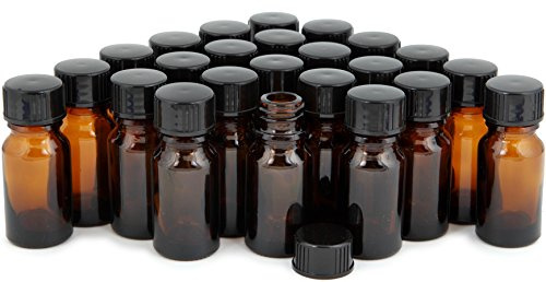 Vivaplex Lot de 24 bouteilles en verre avec couvercles Ambre 10 ml