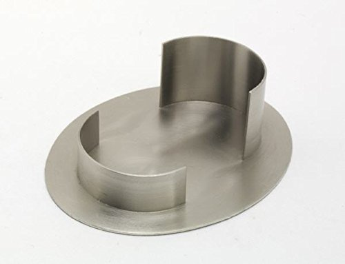 Kerzenhalter Oval aus Messing vernickelt Silber (Innen 9 x 5 cm) für Ellipsenkerzen, Ovalkerzen
