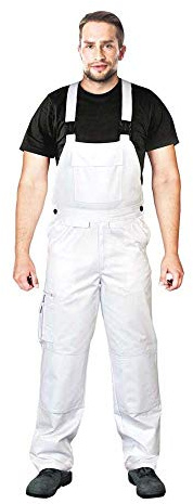 Leber & Hollman Herren Arbeits-Latzhose LH-Bister, 65 % Polyester 35 % Baumwolle 270 g/m2, mit Taschen für Knieschoner, elastischer Gummibund und regulierbare Y-Hosenträger