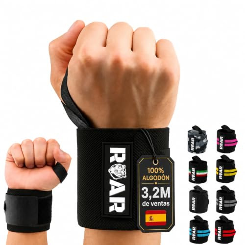 Roar® Wrist Straps Gym, Handgelenk Bandage, Wrist Support, Handbandage Handgelenk, Unterarm Bandage, Orthese Handgelenk, Calisthenics Griffe, Crossfit Grips, Gym Grip