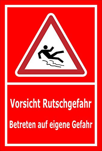 Melis-Folienwerkstatt Schild Vorsicht Rutschgefahr - 60x40cm - 3mm Aluverbund – 20 VAR S00018-133-D